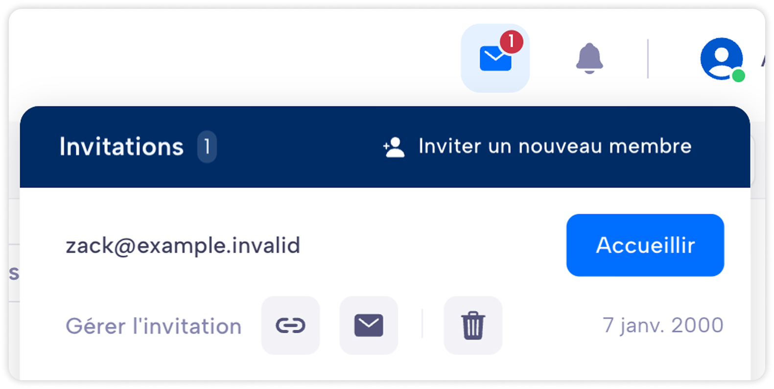 Invitations en attente